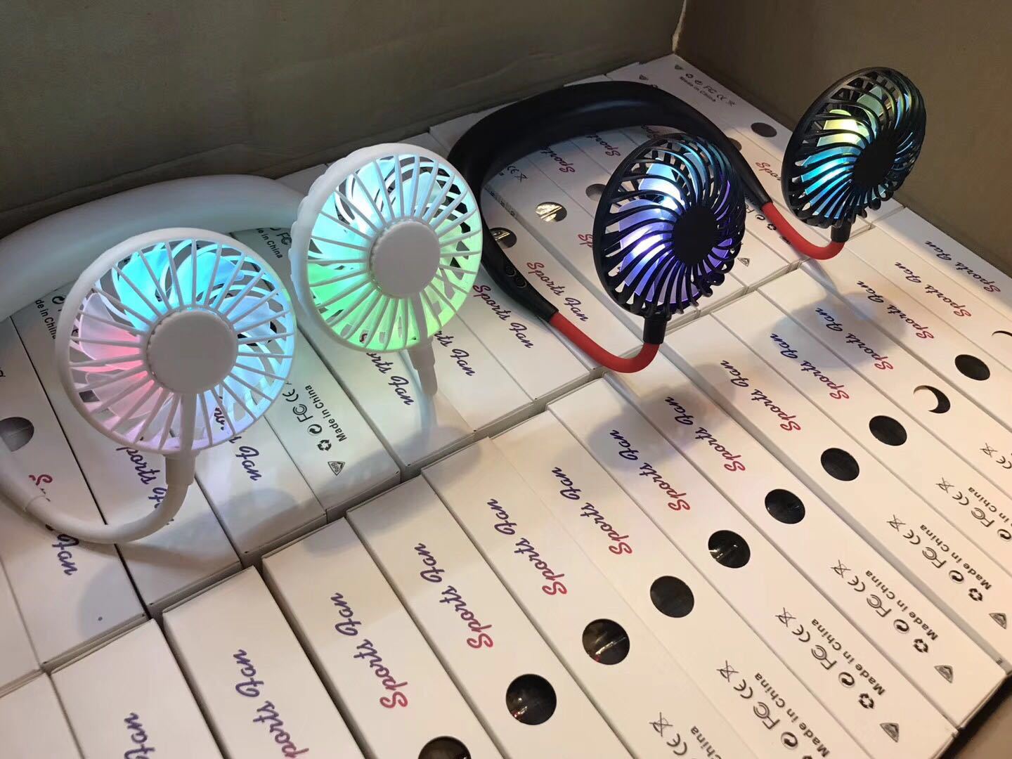 Charging portable lazy fan student desktop fan hanging neck