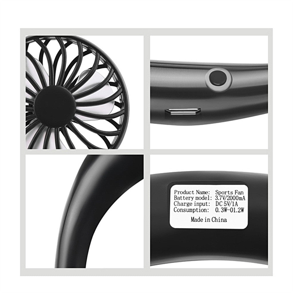 Charging portable lazy fan student desktop fan hanging neck