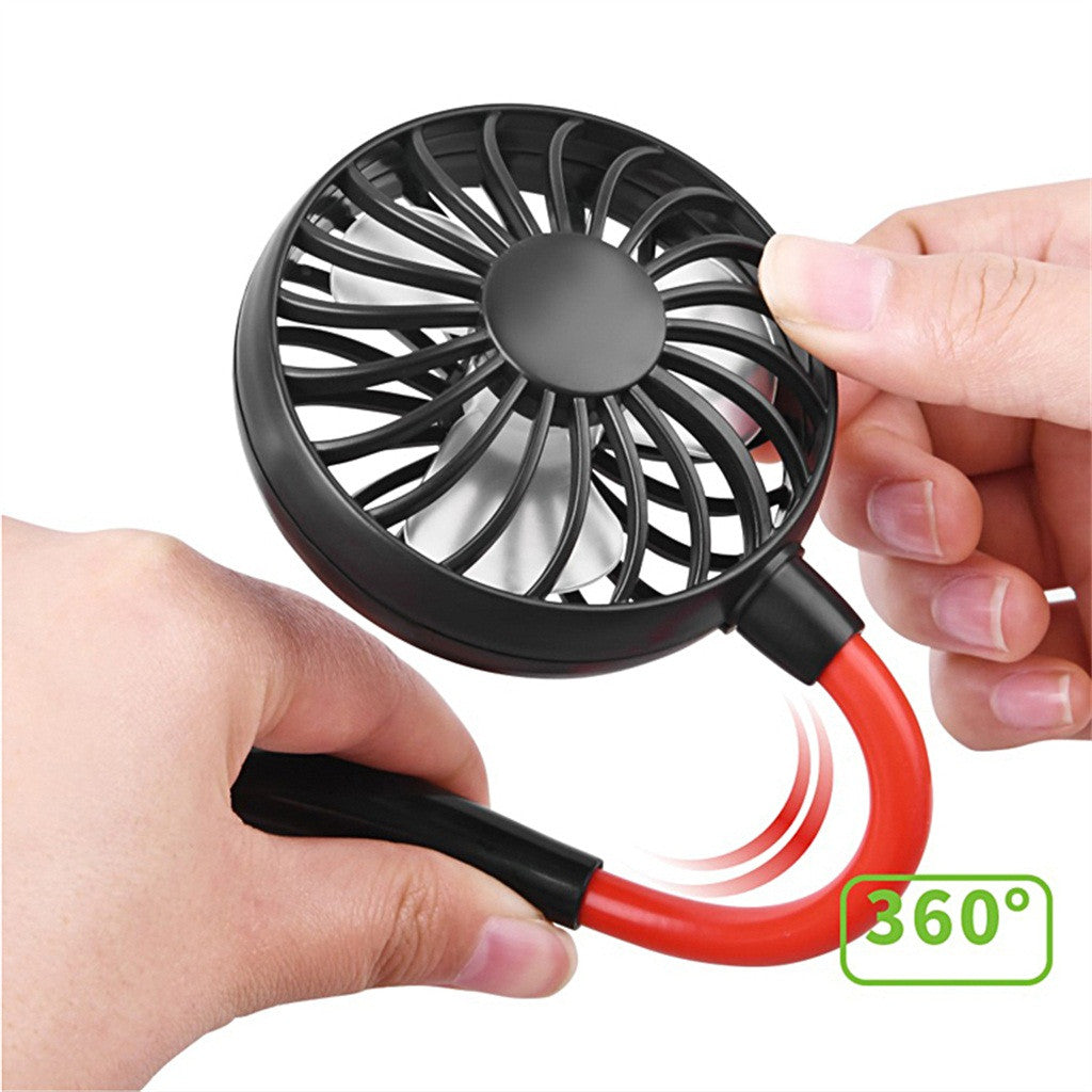 Charging portable lazy fan student desktop fan hanging neck 